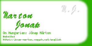 marton jonap business card