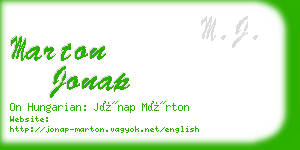 marton jonap business card